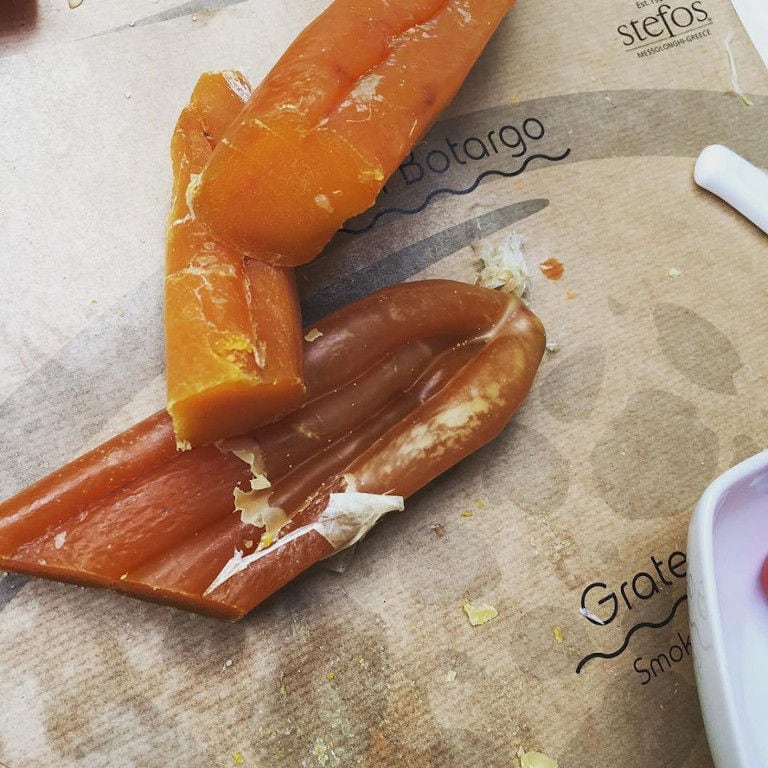 smoked avgotaraho from Bottarga Stefos